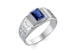 Печатка из серебра с сапфиром
