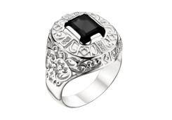 Печатка из серебра с фианитом