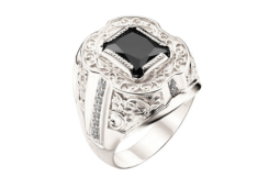 Печатка из серебра с фианитом