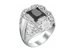 Печатка из серебра с фианитом