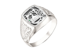 Печатка из серебра с фианитом