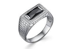 Печатка из серебра с фианитом