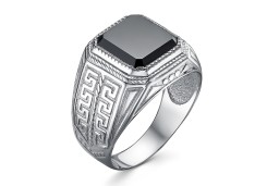 Печатка из серебра с фианитом