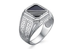 Печатка из серебра с фианитом