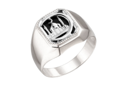 Печатка из серебра с фианитом