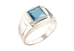 Печатка из серебра с топазом