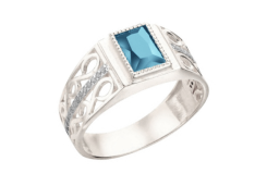 Печатка из серебра с топазом