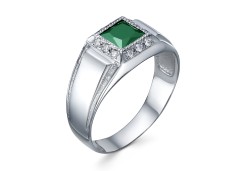 Печатка из серебра с ситаллом