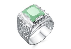 Печатка из серебра с празиолитом