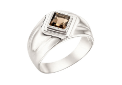 Печатка из серебра с кварцем