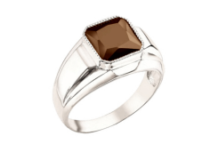 Печатка из серебра с кварцем