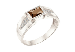 Печатка из серебра с кварцем