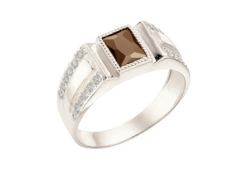 Печатка из серебра с кварцем