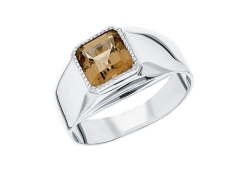 Печатка из серебра с кварцем