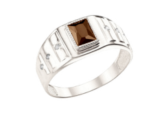 Печатка из серебра с кварцем