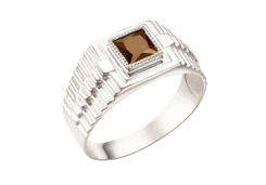 Печатка из серебра с кварцем