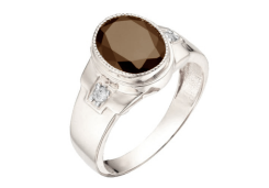 Печатка из серебра с кварцем