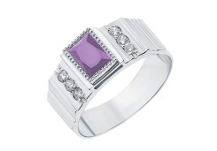 Печатка из серебра с аметистом