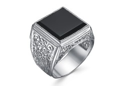 Печатка из серебра с агатом