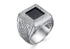 Печатка из серебра с агатом