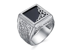 Печатка из серебра с агатом