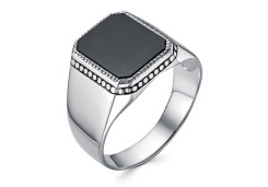 Печатка из серебра с агатом