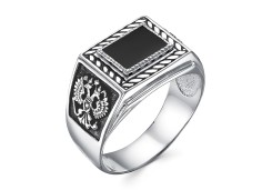 Печатка из серебра с агатом