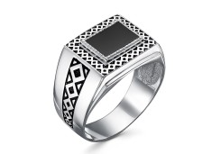 Печатка из серебра с агатом