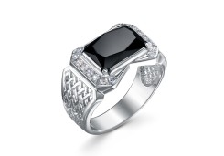 Печатка из серебра с агатом