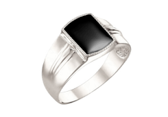 Печатка из серебра с агатом