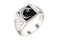 Печатка из серебра с агатом