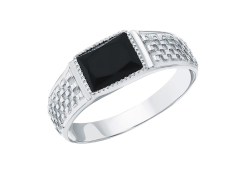 Печатка из серебра с агатом