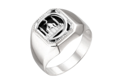 Печатка из серебра с агатом