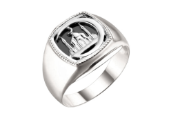 Печатка из серебра с агатом