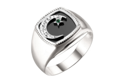 Печатка из серебра с агатом