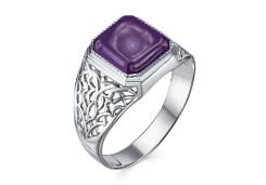 Печатка из серебра с чароитом