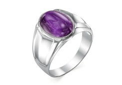 Печатка из серебра с чароитом