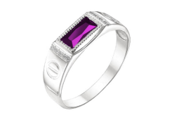 Печатка из серебра с александритом