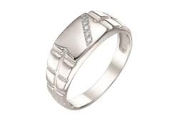 Печатка из серебра с фианитом