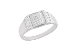 Печатка из серебра с фианитом