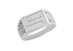 Печатка из серебра с фианитом