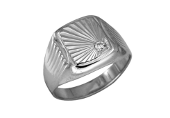 Печатка из серебра с фианитом