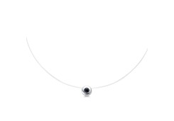 Подвеска на леске из белого золота с сапфиром