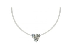 Подвеска на леске из серебра с фианитом