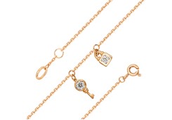 Браслет на ногу из золота с фианитом