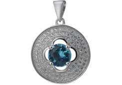 Серебряная подвеска с кристаллом