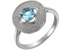 Серебряное кольцо с кристаллом