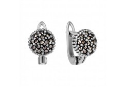 Серебряные cерьги классические с марказитом