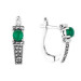 Серебряные cерьги классические с хризопразом
