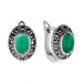Серебряные cерьги классические с хризопразом